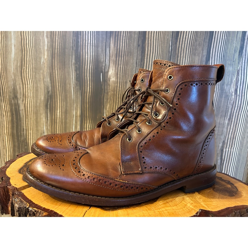 Allen Edmonds Dalton Wingtip Boots 10 D Walnut Brown Leather Brogue US Handmade